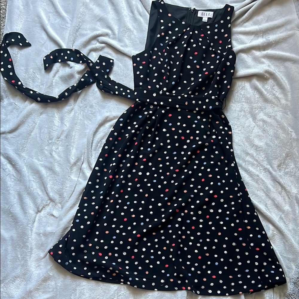 Elle Black Dress with colorful polka dots 6